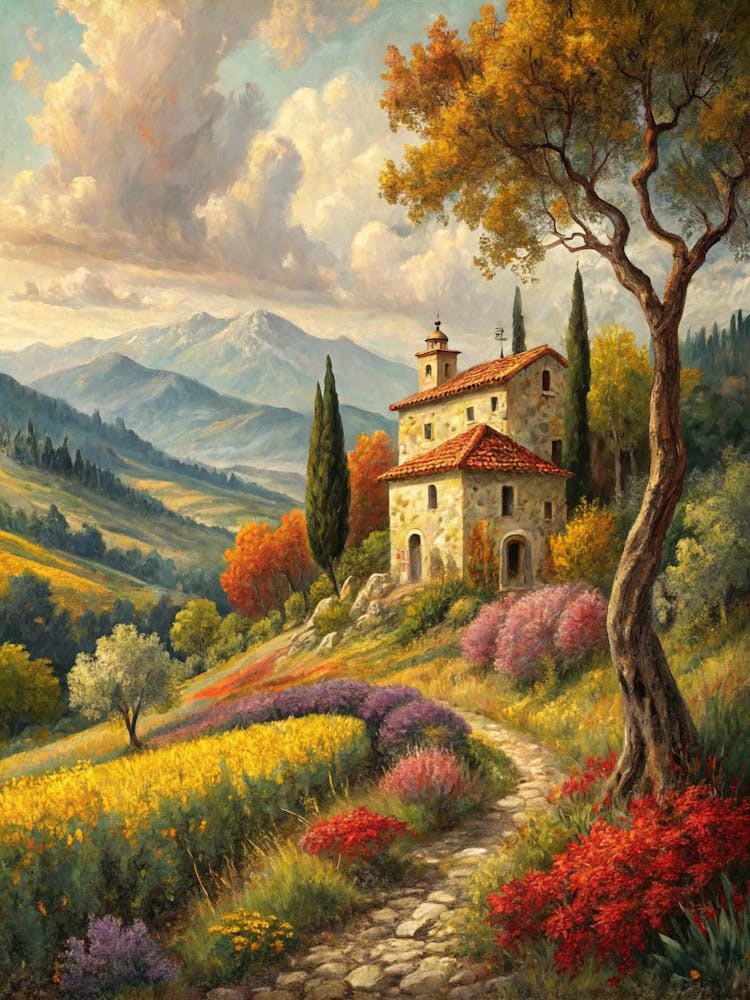 Oil Painting Style Layered Natural Textures