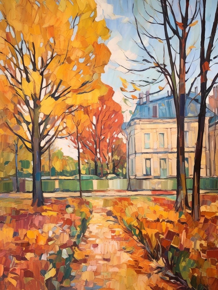 Autumn Gardens Painting Jardin Des Plantes France 2