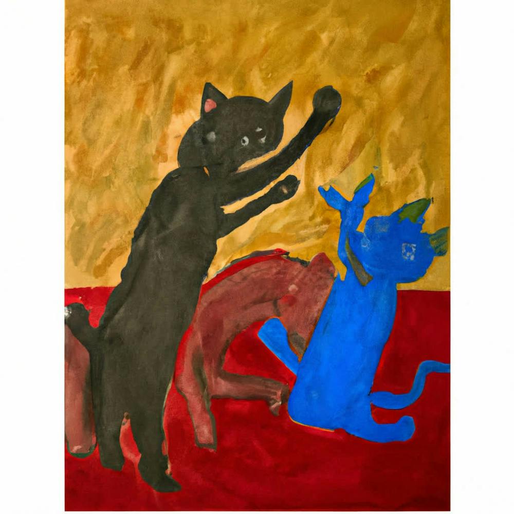 Katze und Pferd