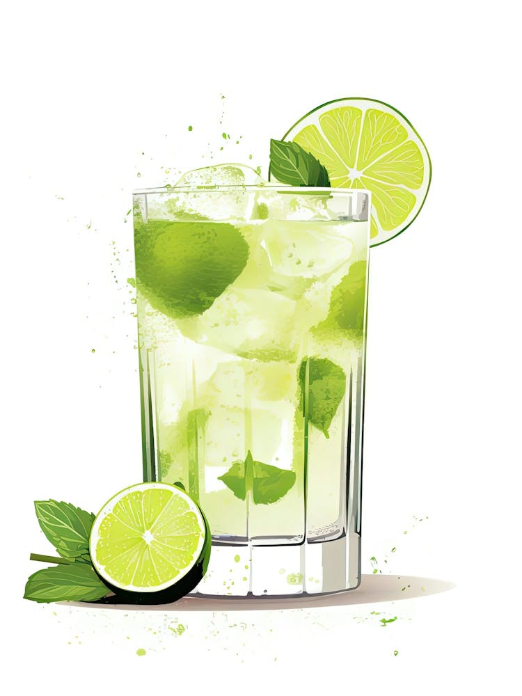 Watercolour Caipiroska Floral Infusion Cocktail 3