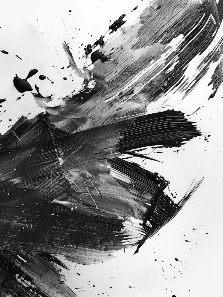 Black And White Abstract Painting 11