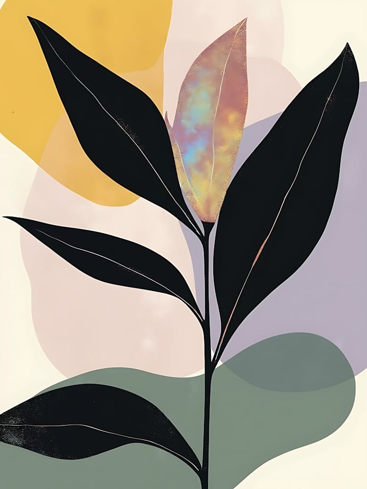 Neutral Botanical Shapes on Soft Canvas