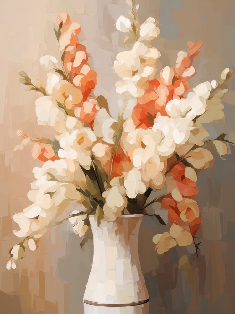 Snapdragon Flower Still Life Painting 4 Dreamy