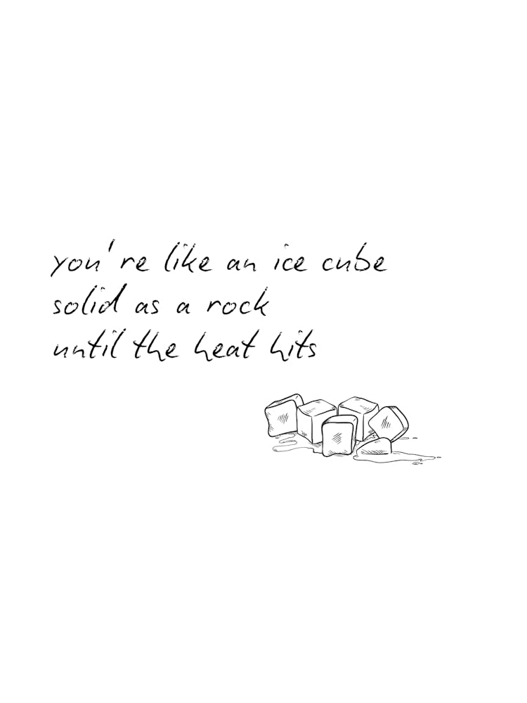 Ice Cube Solid As A Rock Until The Heat Hits