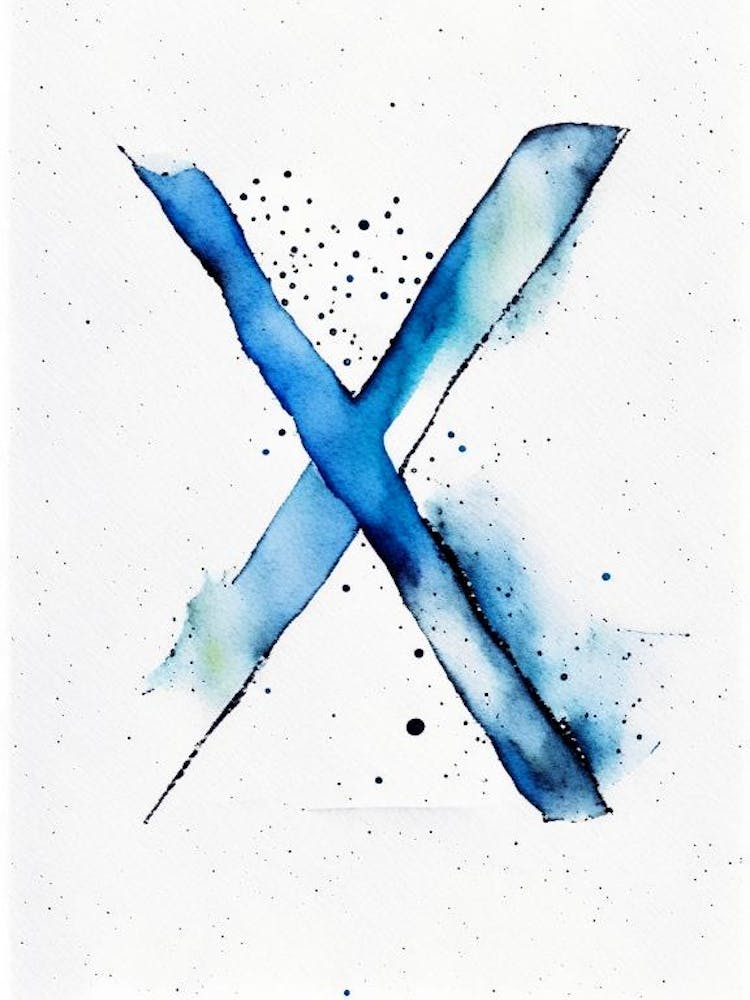 V, Letter, Alphabet Minimalist Watercolour 4