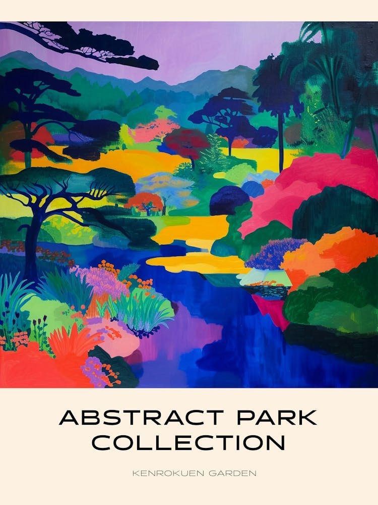 Abstract Park Collection Poster Kenrokuen Garden Kanazawa Japan 2