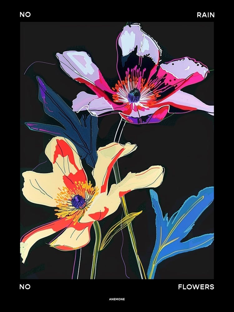 No Rain No Flowers Poster Anemone 3