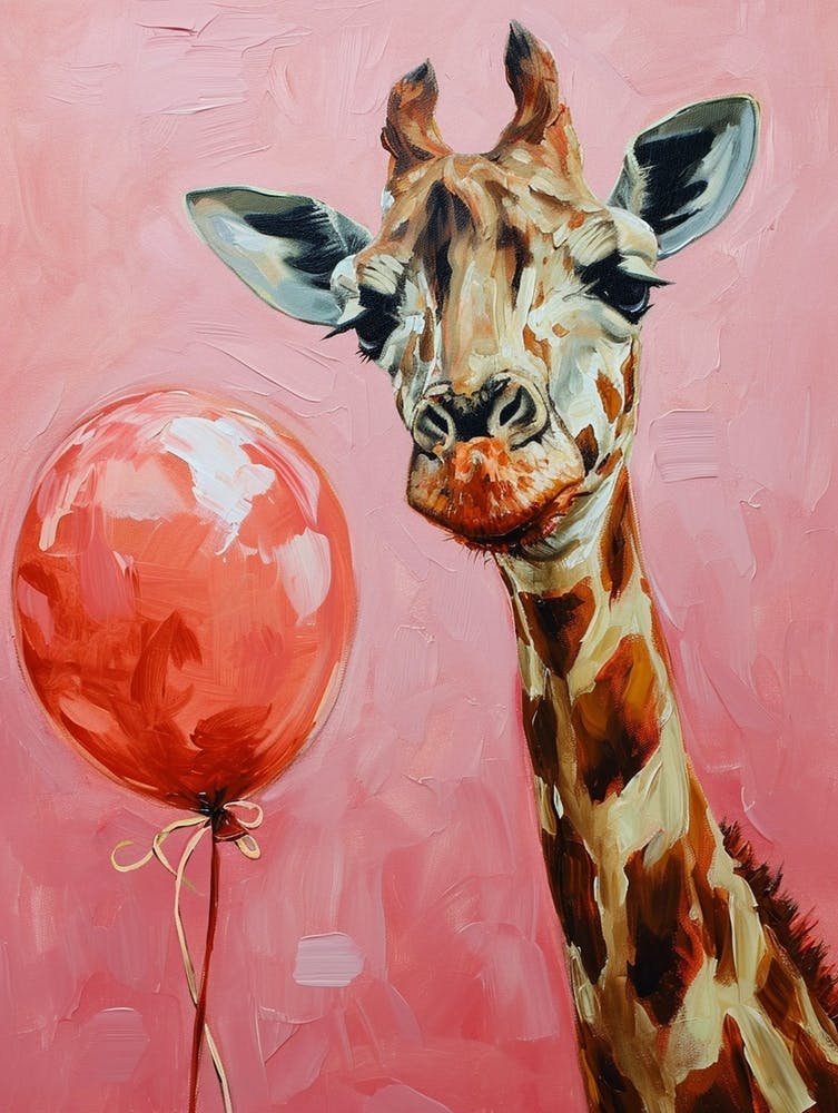 Cute Giraffe 2 With Balloon