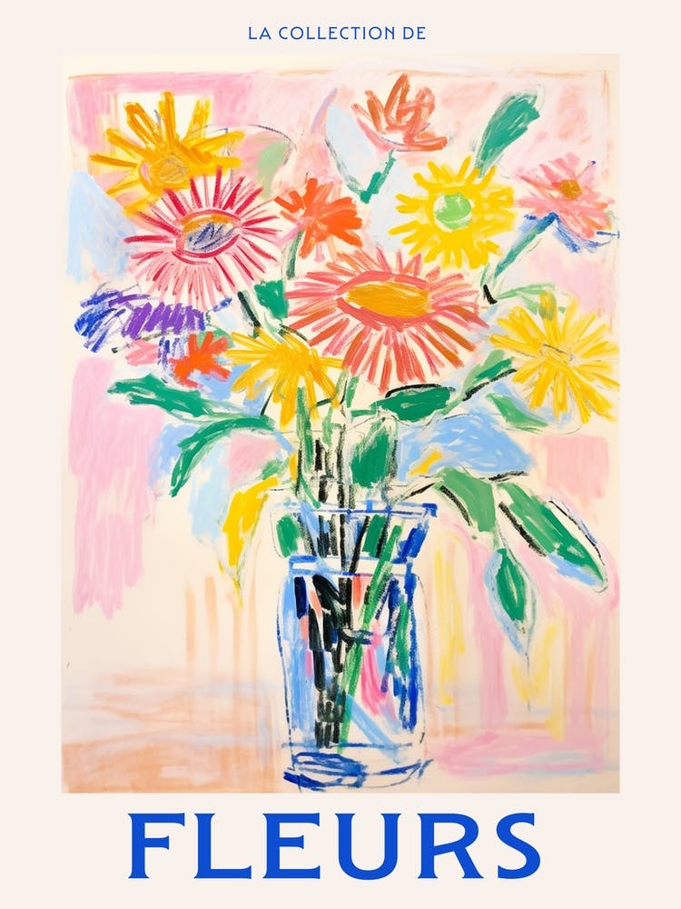 French Flower Poster Sunflower