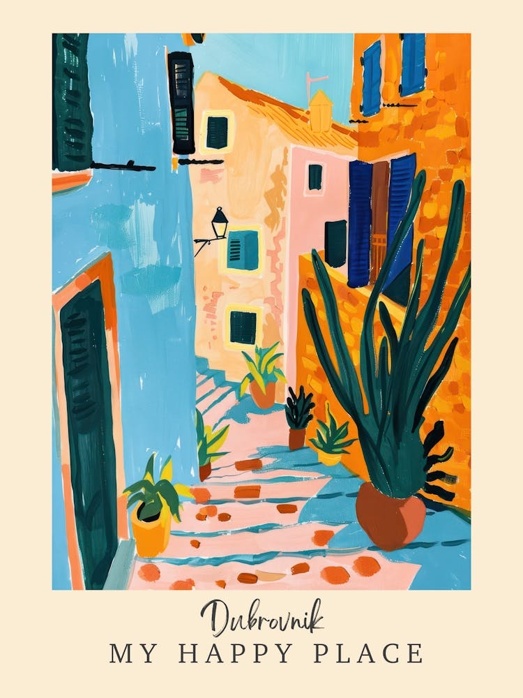 My Happy Place Dubrovnik 1 Travel Poster