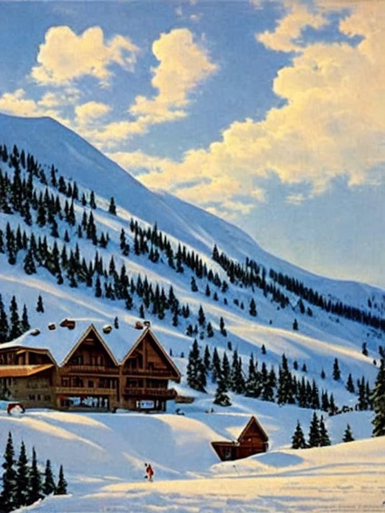 Pas De La Casa, Andorra Ski Resort Vintage Landscape 2 Skiing Poster