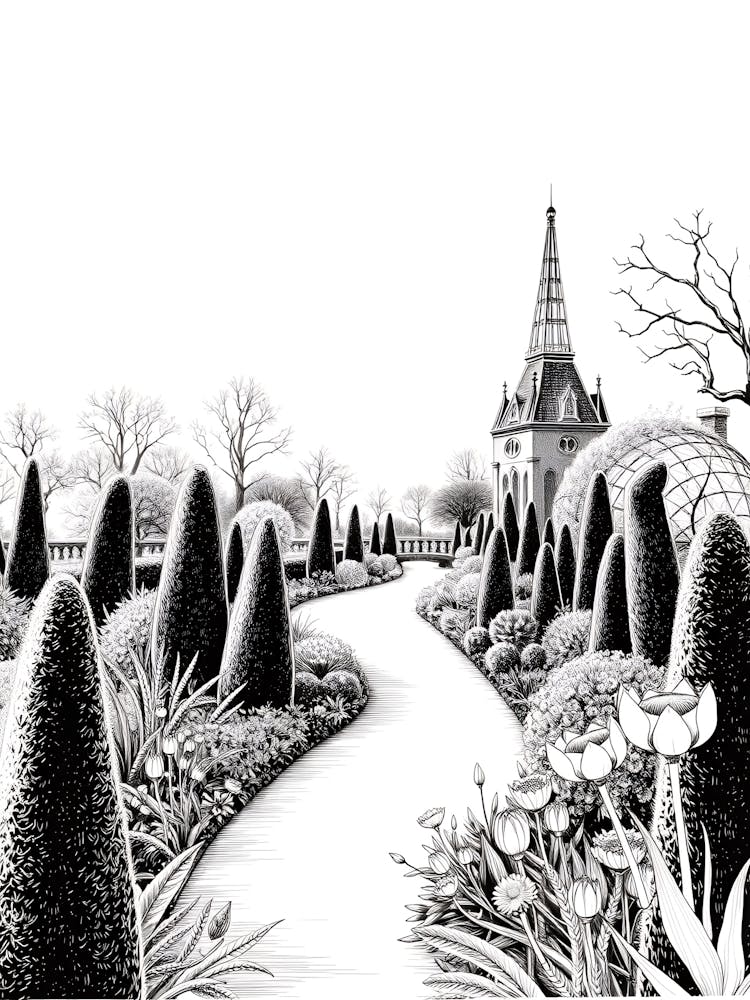 Garten in Schwarz und Weiß 1