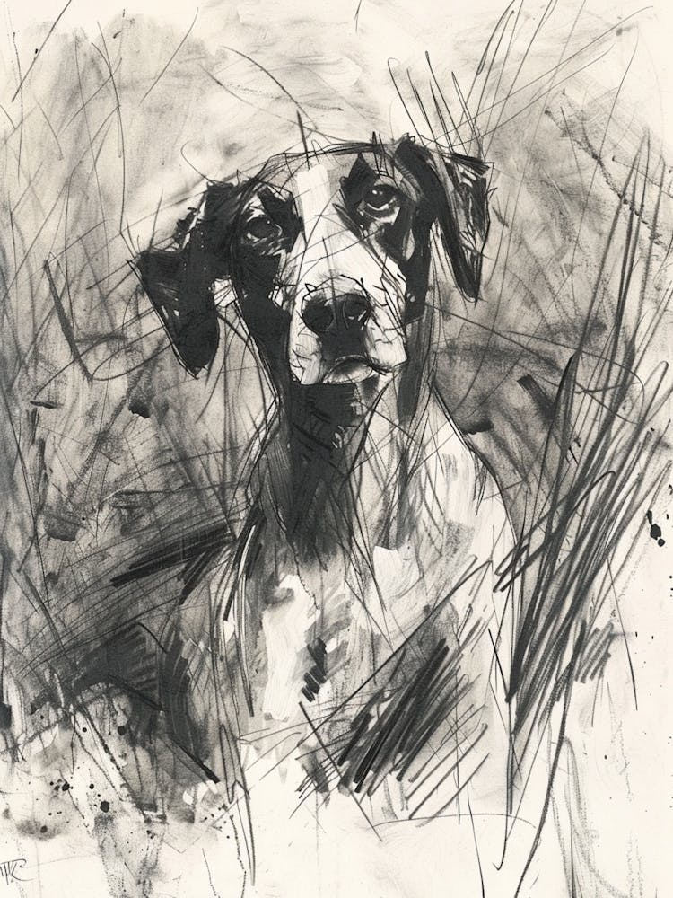 American Foxhound Dog Charcoal Line 1