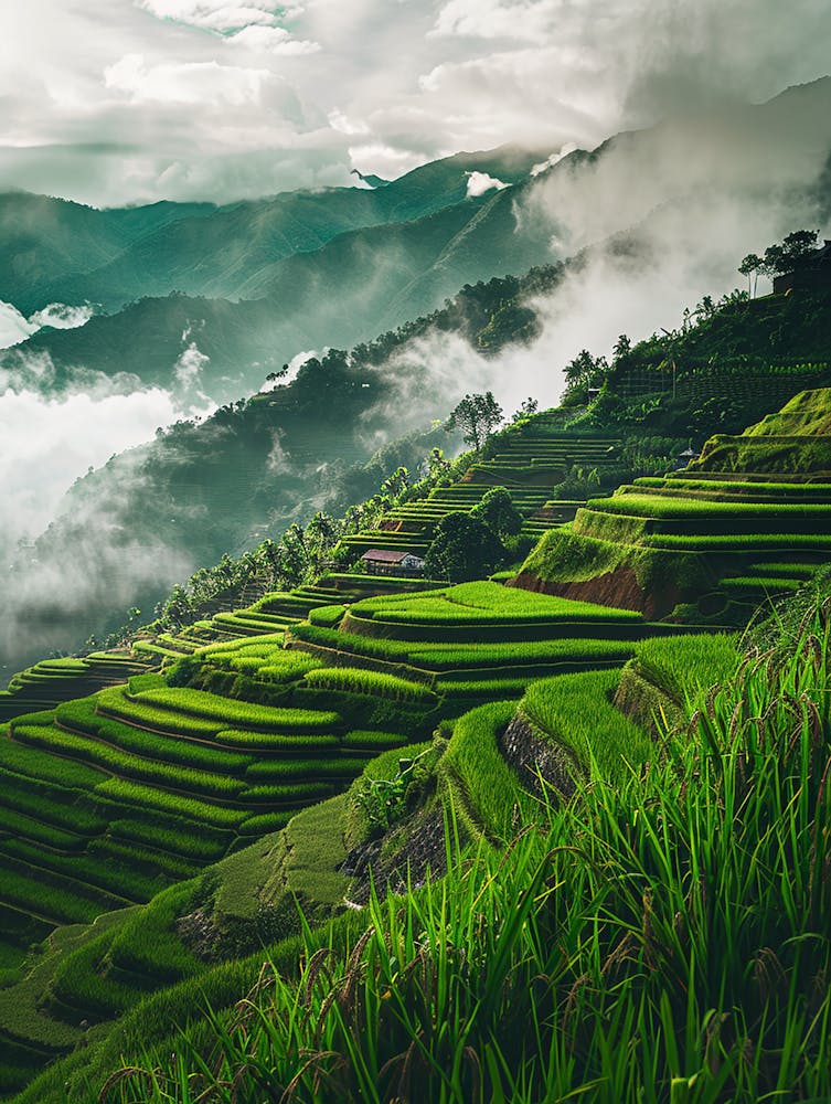 Rice Terraces In The Mountains 1