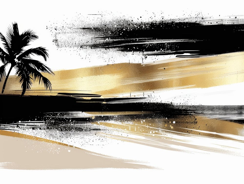 Gold And Black Palm Trees