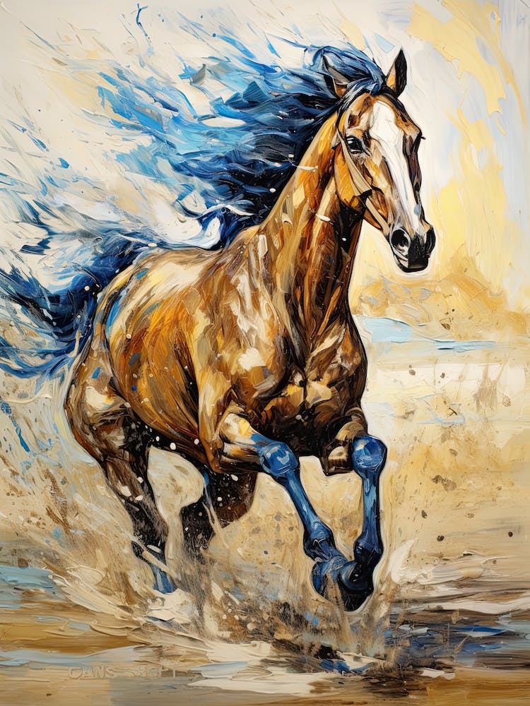 Horse Running Expressionist Painting 1