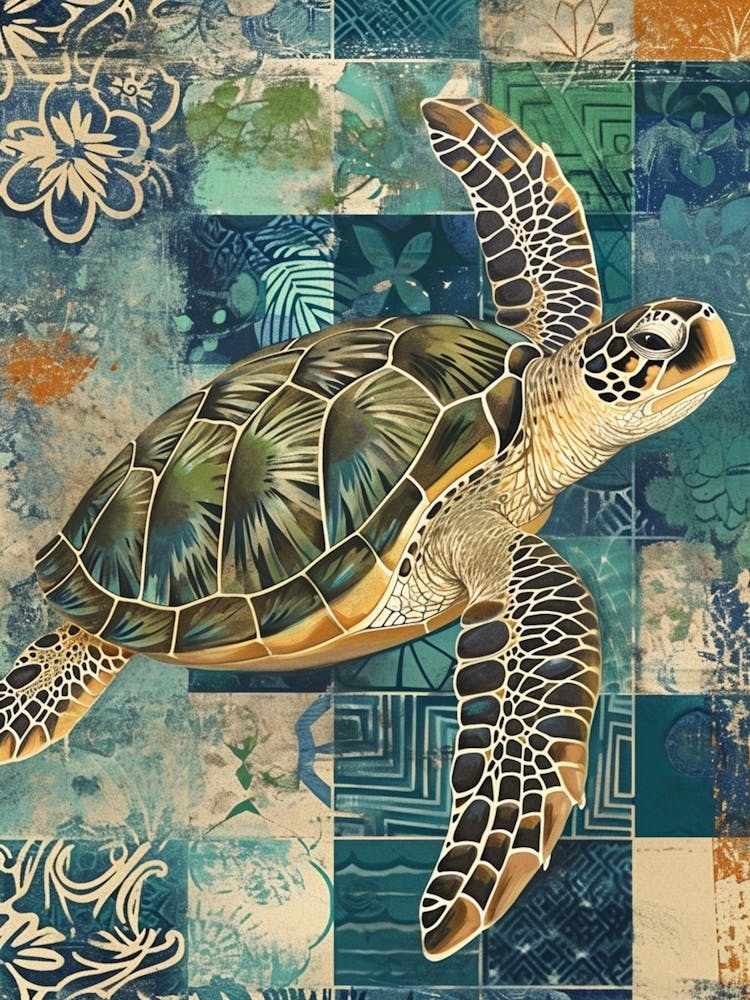 Sea Turtle Tile Collage 1