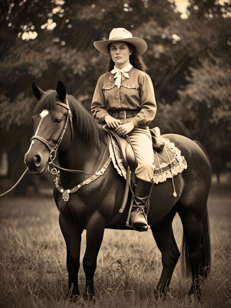 Cowgirl On A Horse