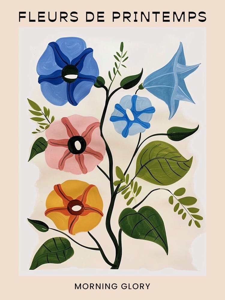 Spring Floral French Poster  Morning Glory 1