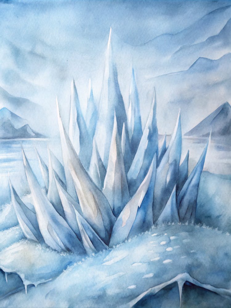 Ein minimalistisches Design aus Eiszapfen, die einzigartige P bilden