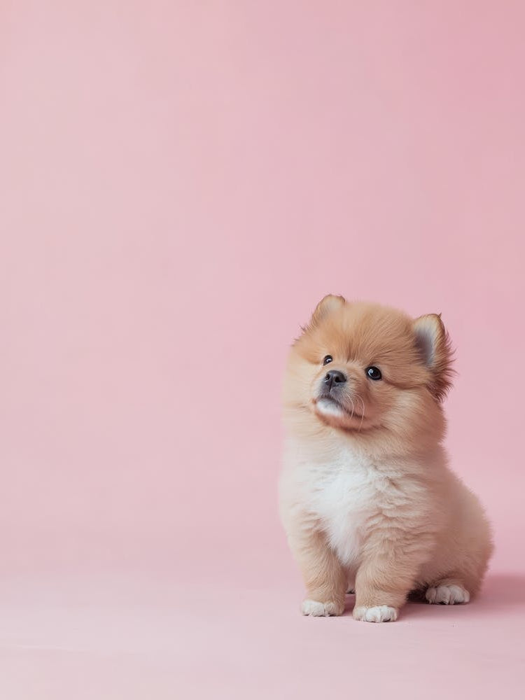 Pomeranian Puppy.Generated AI. Wall