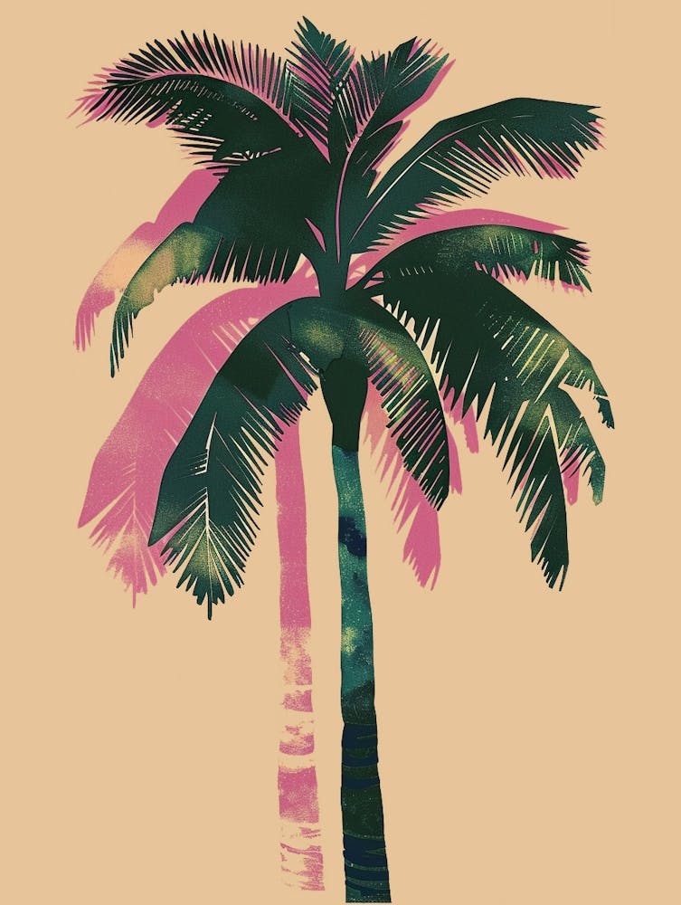 Palm Tree Colourful Illustration 3