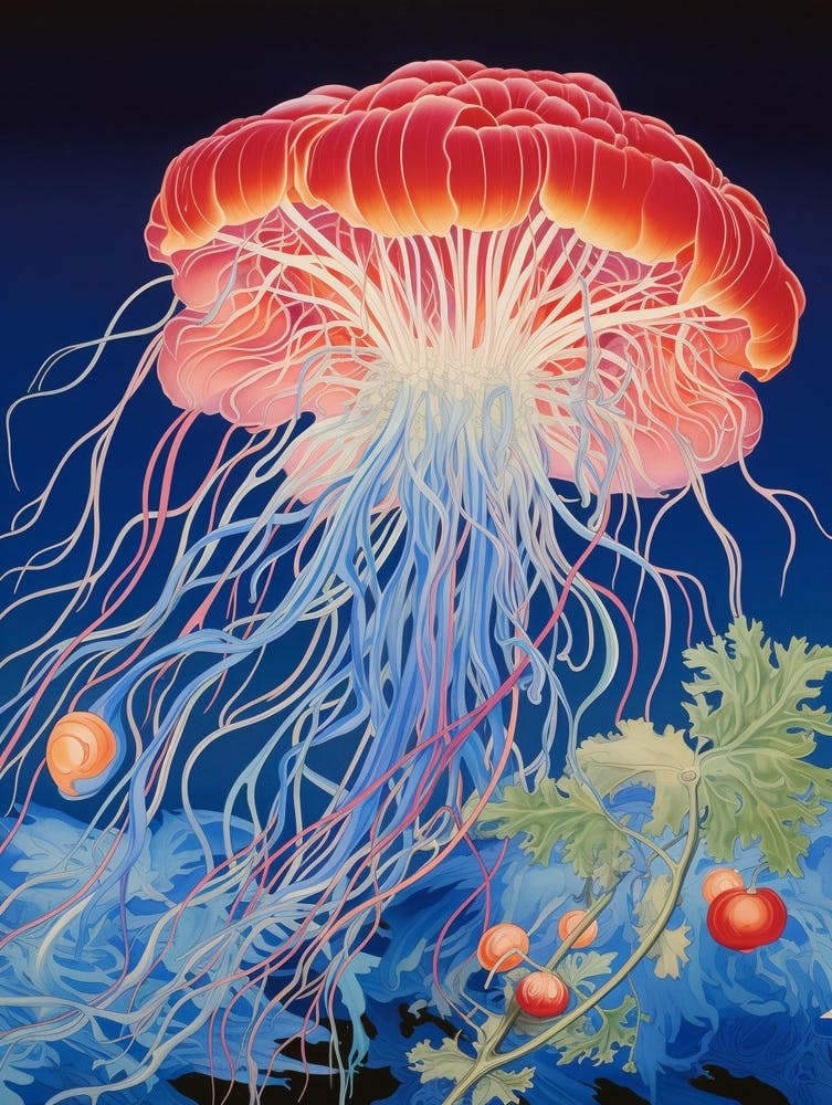 Portuguese Man Of War Japanese Illustration 1