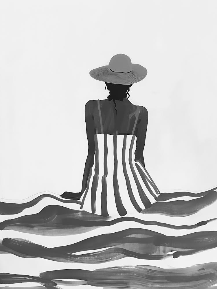 Woman In Striped Dress