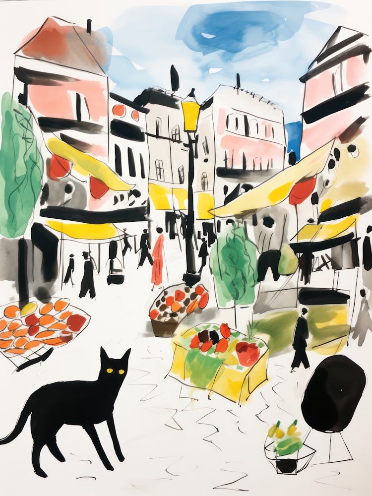 The Food Market In Oslo 3 Illustration