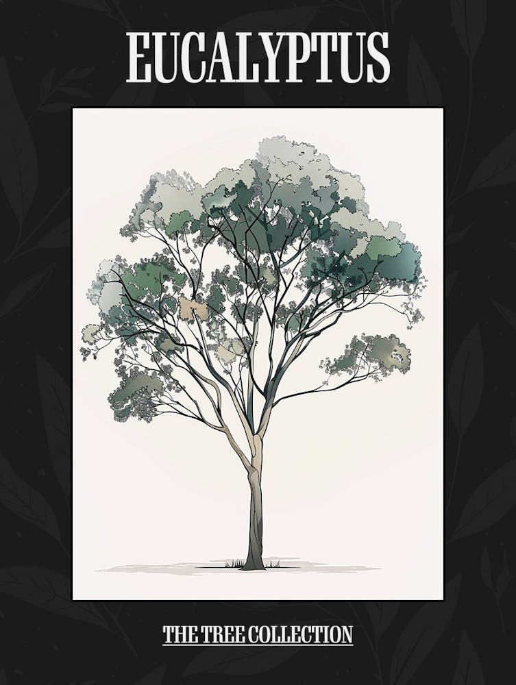 Eucalyptus Tree Pixel Illustration 3 Poster