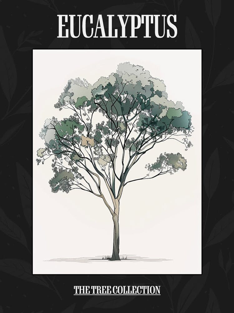 Eucalyptus Tree Pixel Illustration 3 Poster