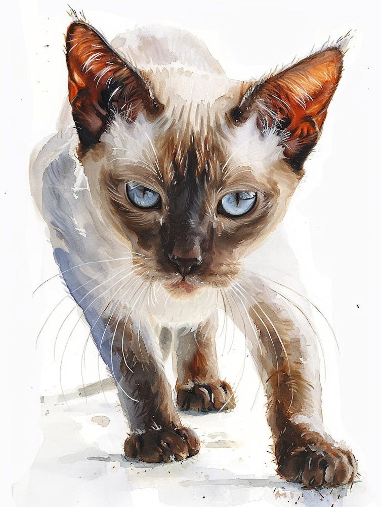 Burmese Cat Painting 3