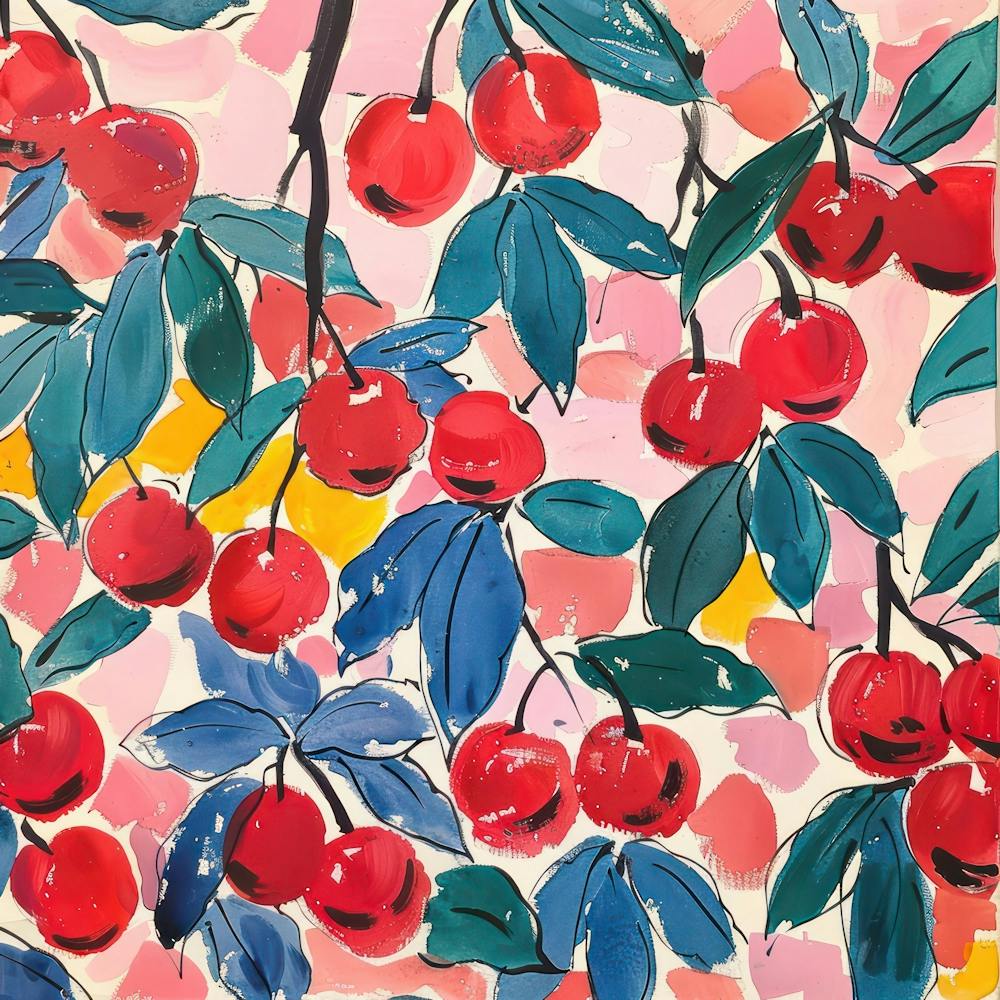 Summer Cherries Painting Matisse Style 2