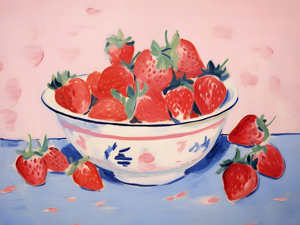 Strawberry Bowl Painting