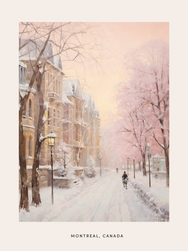 Dreamy Winter Painting Poster Montreal Canada 2