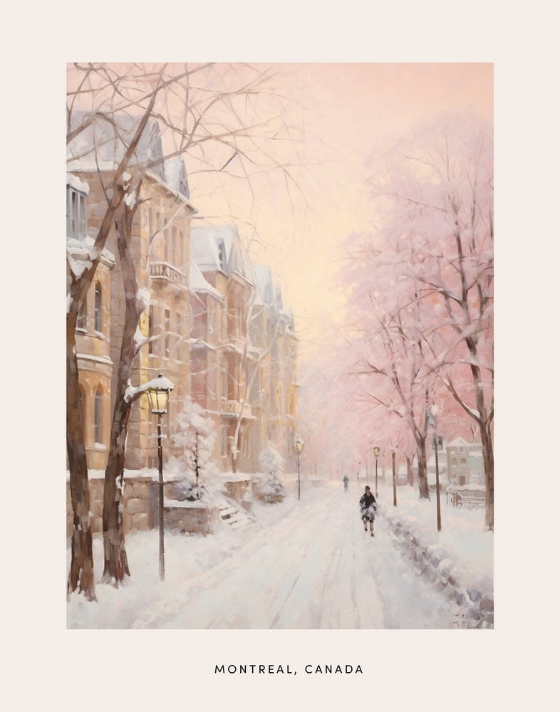Dreamy Winter Painting Poster Montreal Canada 2