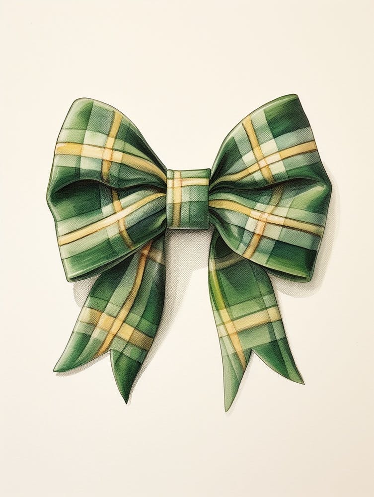Green Tartan Bow
