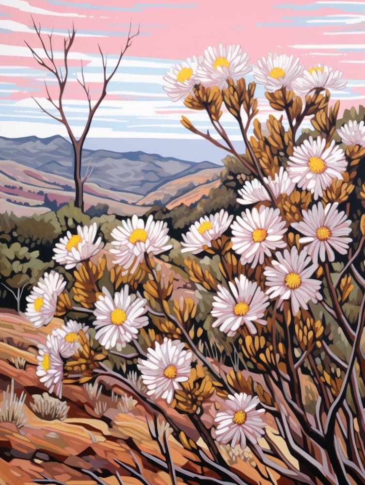 Asters 5 Flower Painting