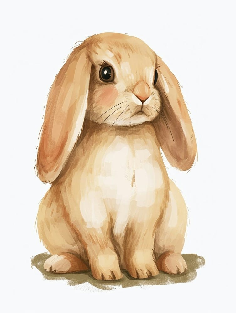 French Lop Rabbit Kids Illustration 1