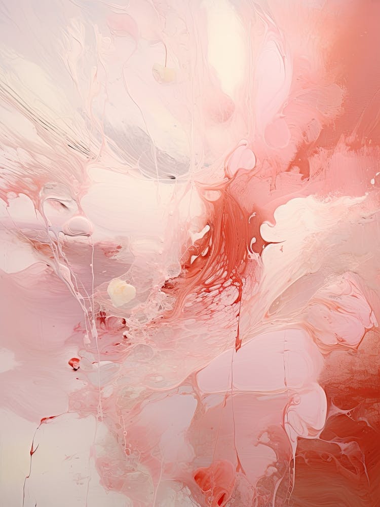 Pink And White, Abstract Raw Painting 2