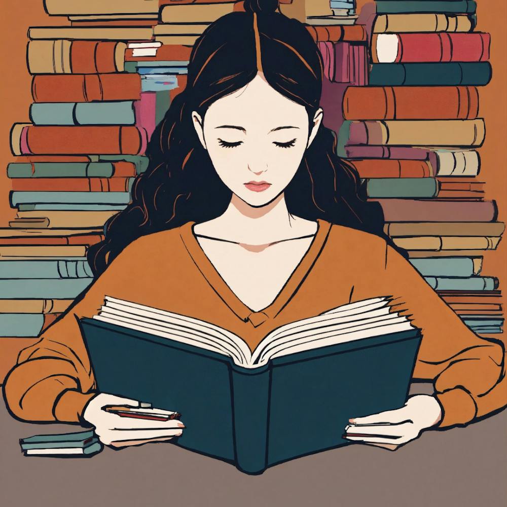 Girl Reading A Book