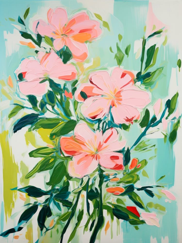 Pink Floral Bouquet. Watercolor Botanical