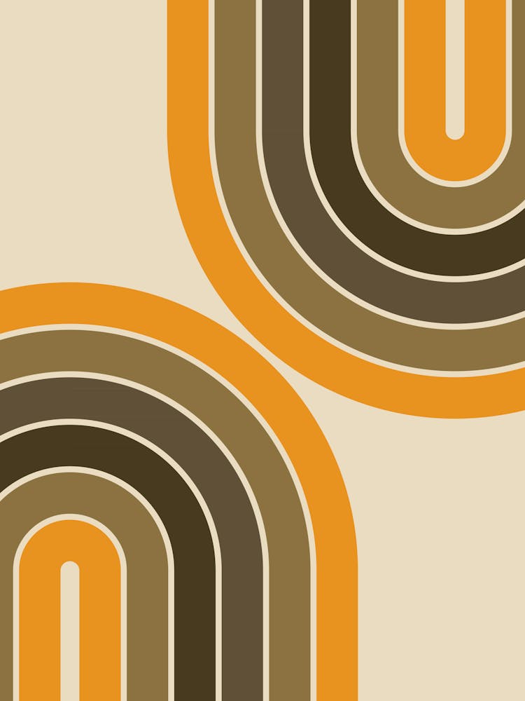 Midcentury Modern Geometric Rainbow Xi In Vintage Theme 01