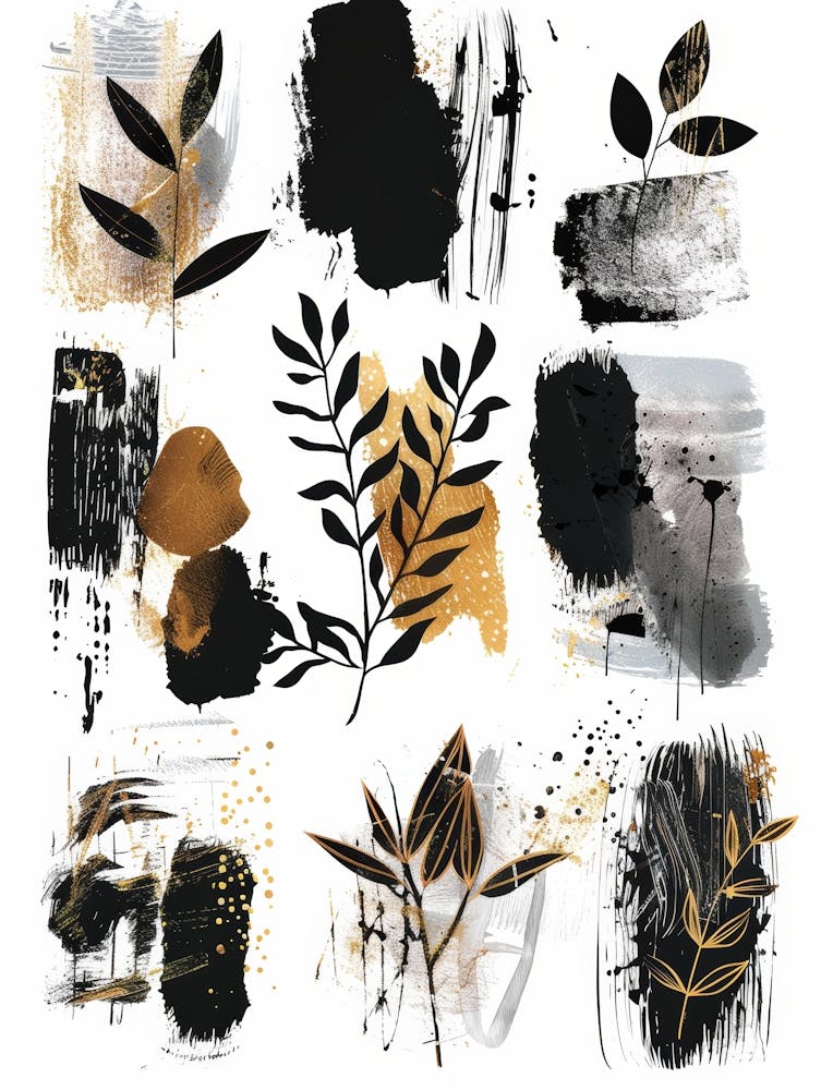 Black And Gold Abstract Painting 16