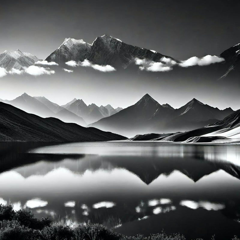 Black And White Mountain Landscape 22