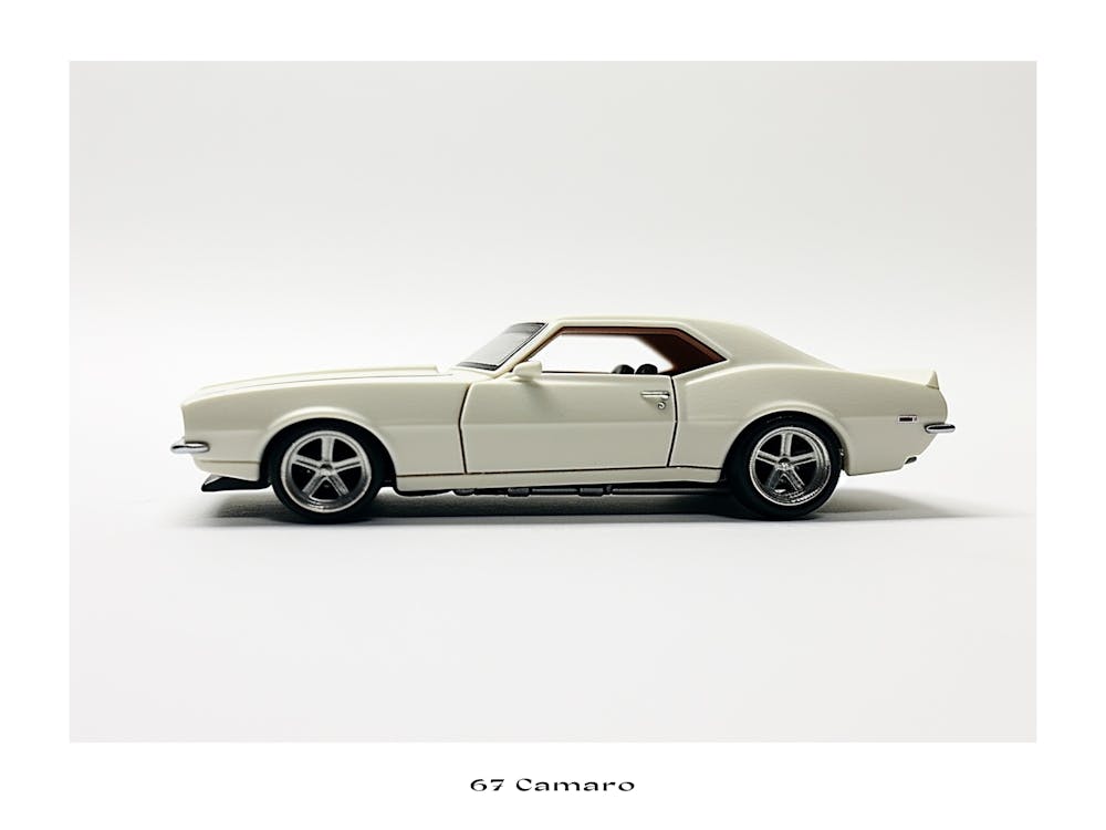 Toy Car 67 Camaro White Poster