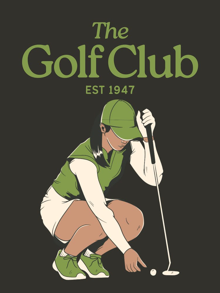 The Golf Club Print | Vintage Retro Decor | Golf Lover Prints | Sporty Athletic Wall Art | Beige + Green Earth Tone Decor | Sports Club Prints 4