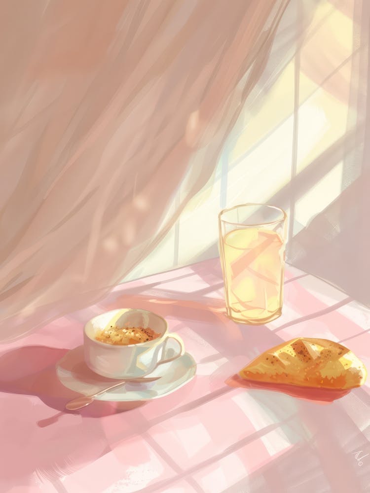Pink Breakfast Food Pita Bread 1