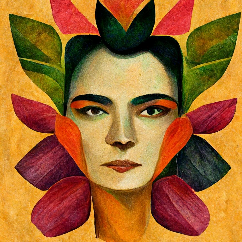 Frida Kahlo With Flowers 3