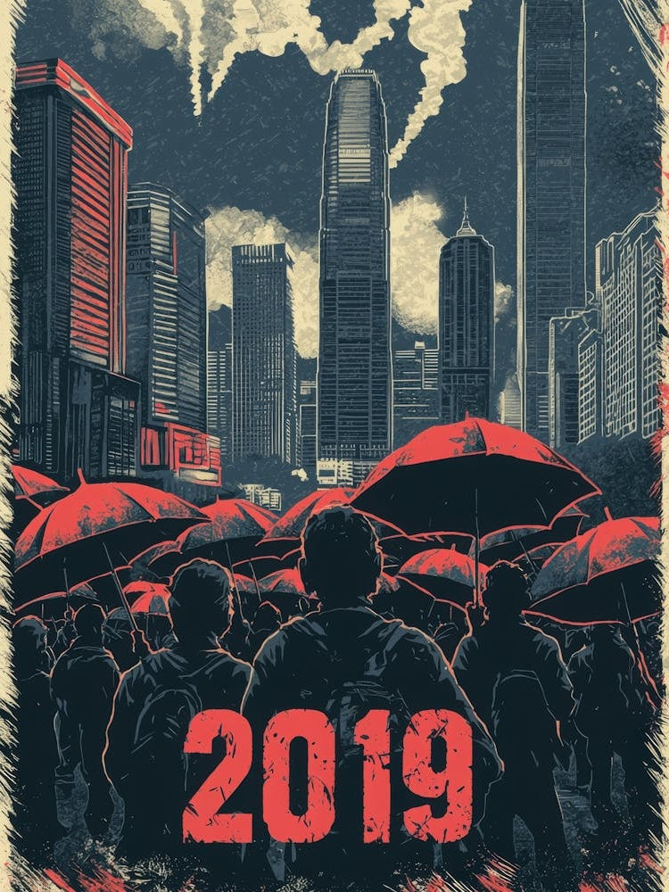 Aihrgdesign A Bold Activist Poster Symbolizing The Hong Kong 7